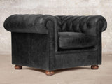 Hector Chesterfield Chair In Black Vintage Leather