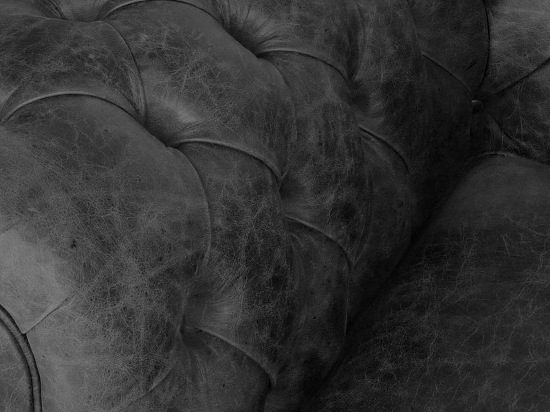 Hector Chesterfield Chair In Black Vintage Leather