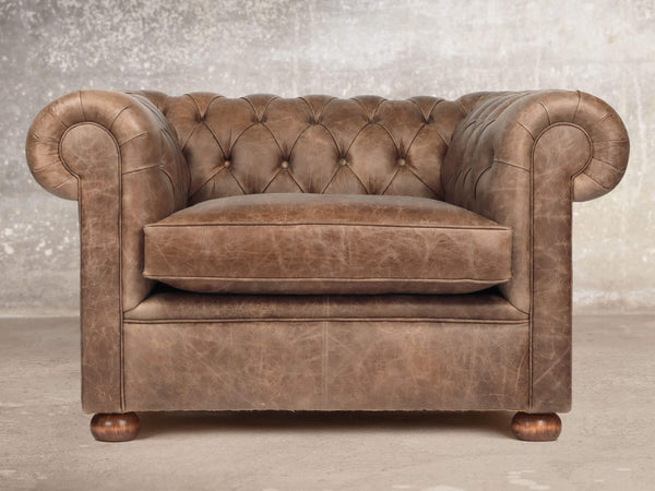 Hector Chesterfield Snuggler In Brown Vintage Leather