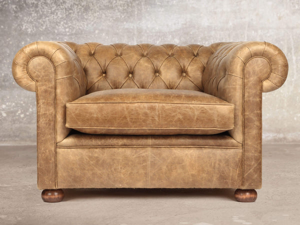 Hector Chesterfield Snuggler In Tan Vintage Leather