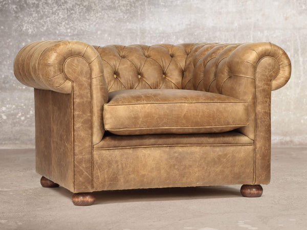 Hector Chesterfield Snuggler In Tan Vintage Leather