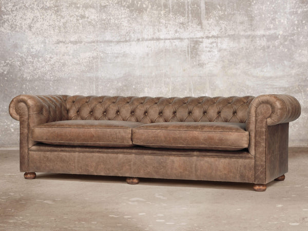 Hector Extra Large Chesterfield Sofa In Brown Vintage Leather