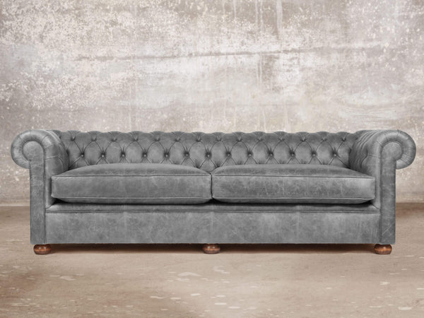 Hector Extra Large Chesterfield Sofa In Grey Vintage Leather