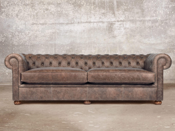 Hector Extra Large Chesterfield Sofa In Hickory Vintage Leather