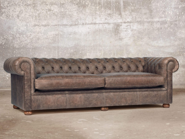 Hector Extra Large Chesterfield Sofa In Hickory Vintage Leather