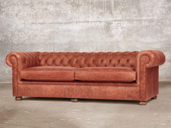 Hector 4 Seat Chesterfield Sofa In Bronze Vintage Leather