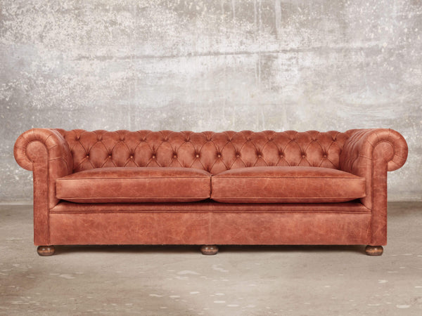 Hector 4 Seat Chesterfield Sofa In Bronze Vintage Leather