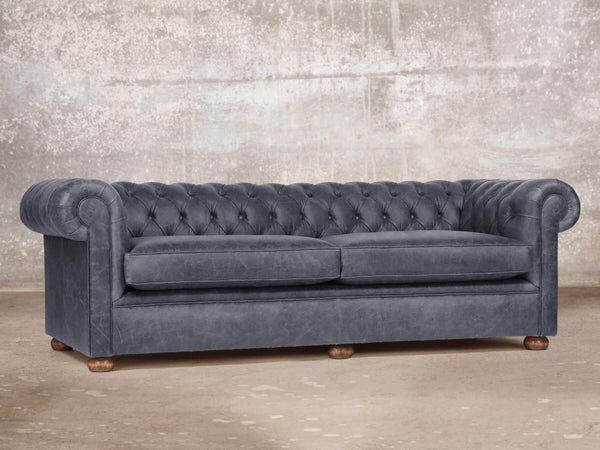 Hector 4 Seat Chesterfield Sofa In Thunder Vintage Leather