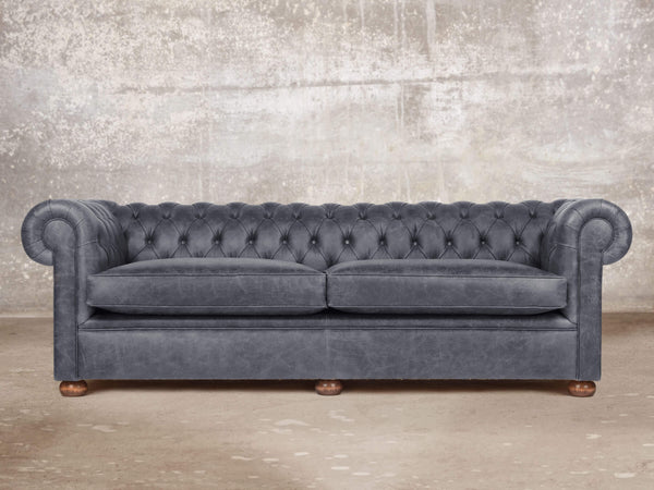 Hector 4 Seat Chesterfield Sofa In Thunder Vintage Leather