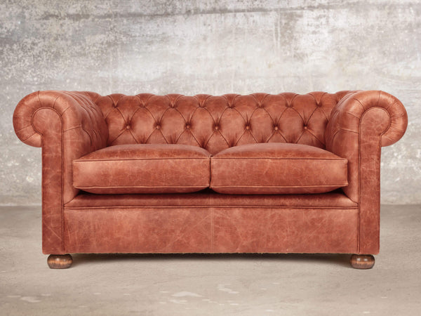 Hector Snug 2 Seat Chesterfield Sofa In Bronze Vintage Leather