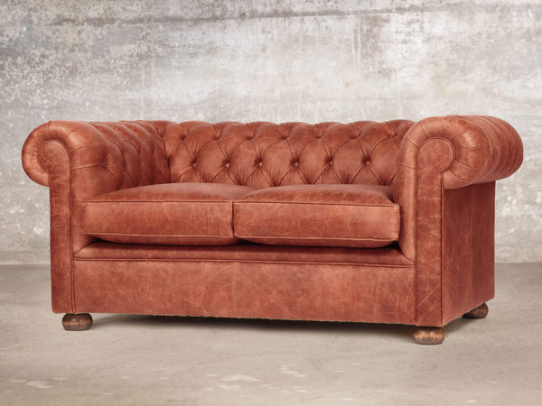 Hector Snug 2 Seat Chesterfield Sofa In Bronze Vintage Leather