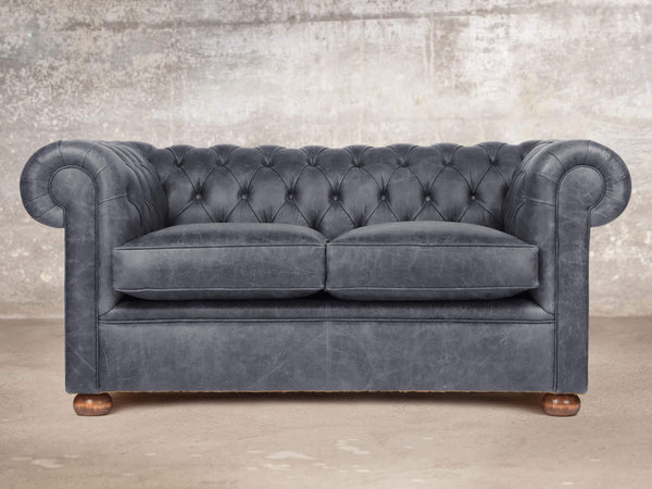 Hector Snug 2 Seat Chesterfield Sofa In Thunder Vintage Leather