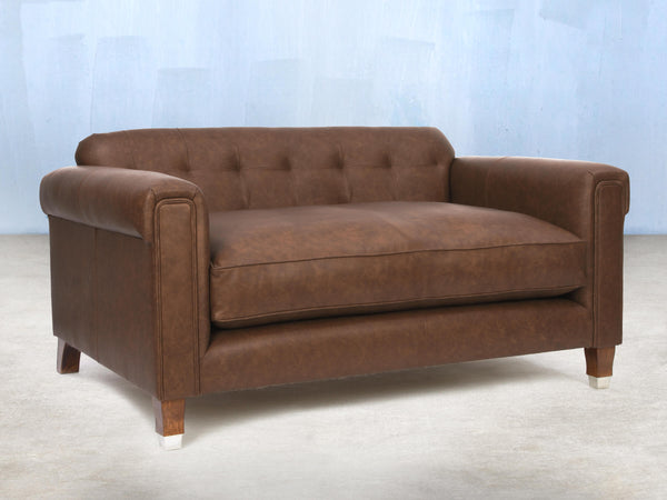 Hipster 2 Seat Chesterfield Sofa In Hazelwood Ol' School Leather