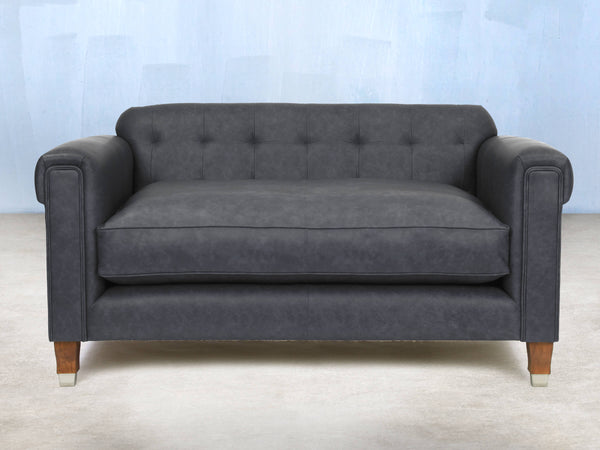 Hipster 2 Seat Chesterfield Sofa In Midnight Ol' School Leather