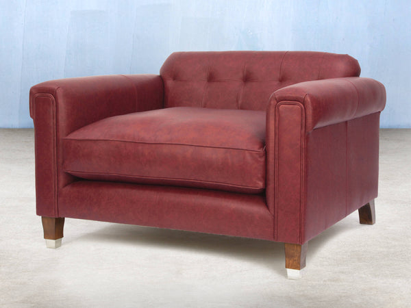 Hipster Chesterfield Snuggler In Cardinal Ol' School Leather