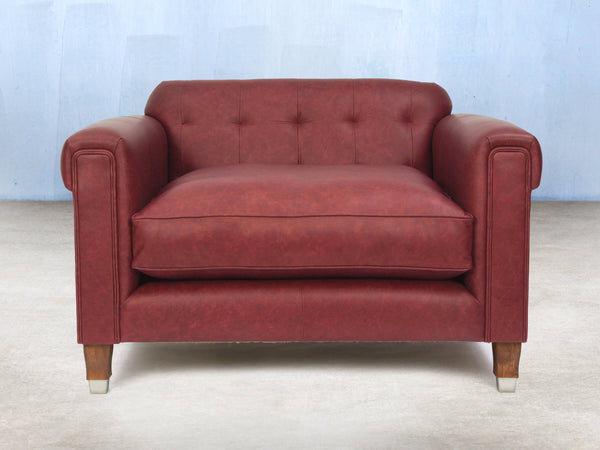 Hipster Chesterfield Snuggler In Cardinal Ol' School Leather