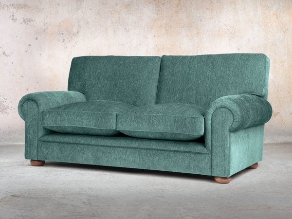 Millie 2 Seat Chesterfield Sofa In Emerald Funky Cord