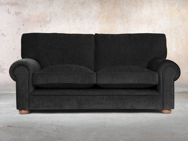 Millie 2 Seat Chesterfield Sofa In Jet Funky Cord