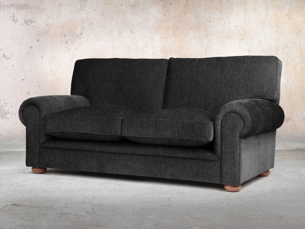 Millie 2 Seat Chesterfield Sofa In Jet Funky Cord