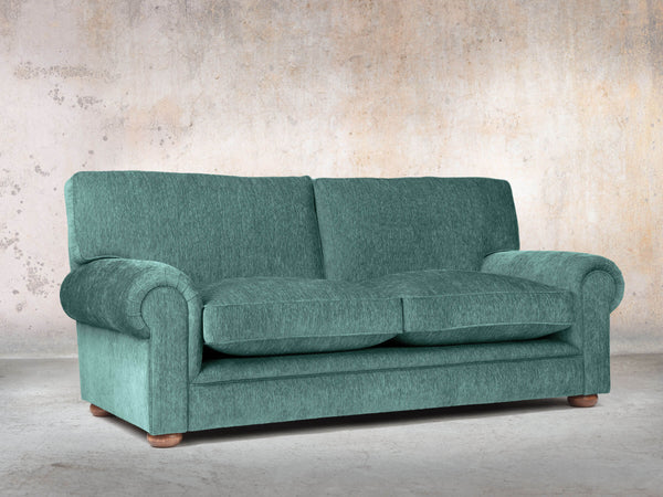 Millie 3 Seat Chesterfield Sofa In Emerald Funky Cord