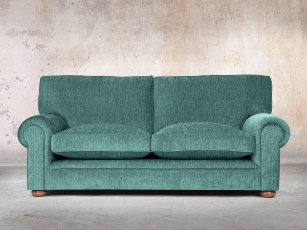 Millie 3 Seat Chesterfield Sofa In Emerald Funky Cord