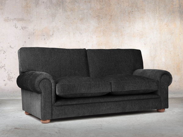 Millie 3 Seat Chesterfield Sofa In Jet Funky Cord