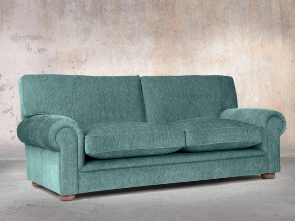 Millie 4 Seat Chesterfield Sofa In Emerald Funky Cord