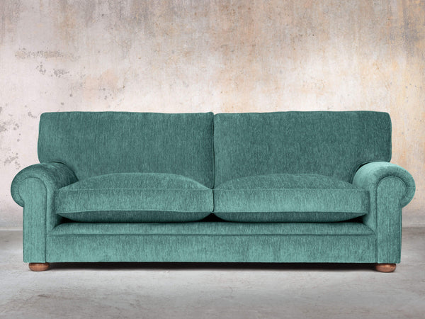 Millie 4 Seat Chesterfield Sofa In Emerald Funky Cord