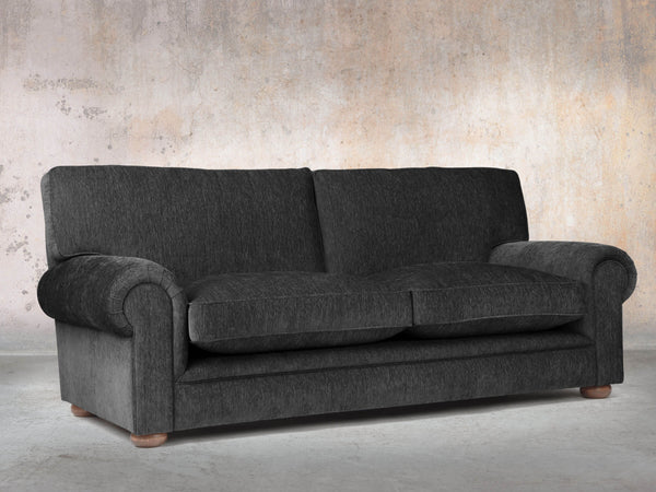 Millie 4 Seat Chesterfield Sofa In Jet Funky Cord