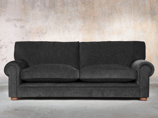 Millie 4 Seat Chesterfield Sofa In Jet Funky Cord