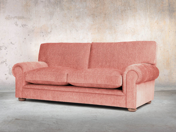 Millie Bigger 3 Seat Chesterfield Sofa In Coral Funky Cord