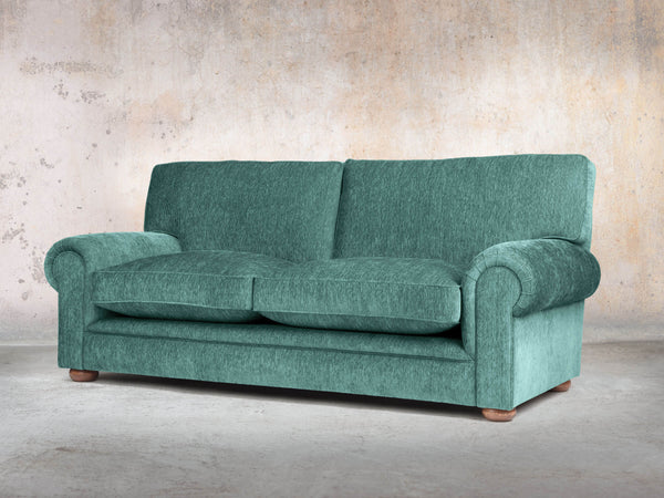 Millie Bigger 3 Seat Chesterfield Sofa In Emerald Funky Cord