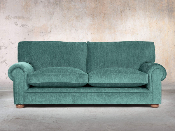 Millie Bigger 3 Seat Chesterfield Sofa In Emerald Funky Cord