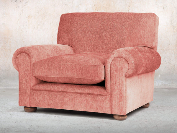 Millie Chesterfield Chair In Coral Funky Cord