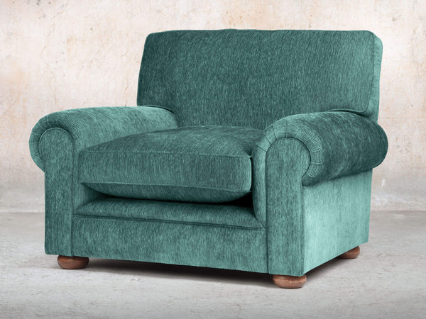 Millie Chesterfield Chair In Emerald Funky Cord