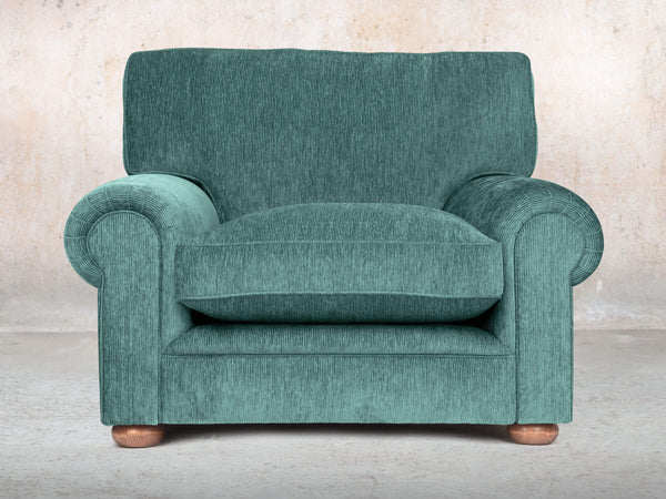 Millie Chesterfield Chair In Emerald Funky Cord