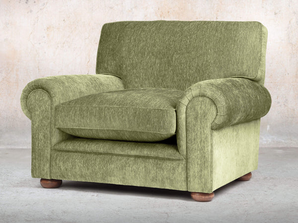 Millie Chesterfield Chair In Moss Funky Cord