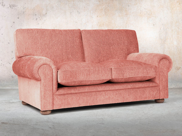 Millie Snug 2 Seat Chesterfield Sofa In Coral Funky Cord