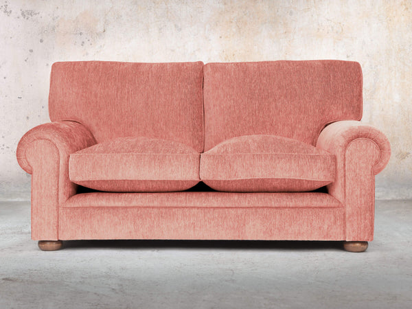 Millie Snug 2 Seat Chesterfield Sofa In Coral Funky Cord