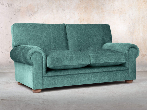 Millie Snug 2 Seat Chesterfield Sofa In Emerald Funky Cord