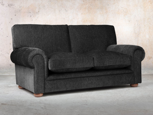 Millie Snug 2 Seat Chesterfield Sofa In Jet Funky Cord