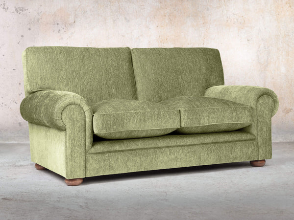 Millie Snug 2 Seat Chesterfield Sofa In Moss Funky Cord