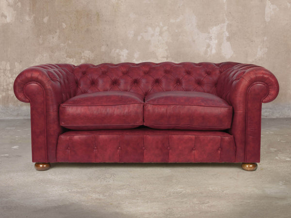 Ol' Cully 2 Seat Chesterfield Sofa In Currant Seasoned Leather