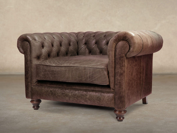 Ollie Chesterfield Snuggler In Roast Rustic Leather