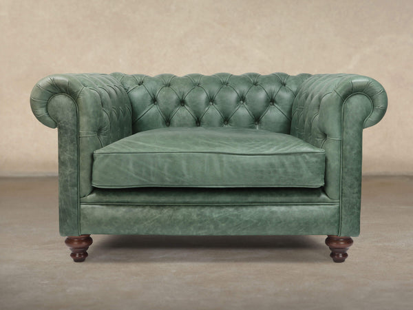 Ollie Chesterfield Snuggler In Shamrock Rustic Leather