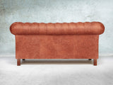 Peggy 2 Seat Chesterfield Sofa In Bronze Vintage Leather