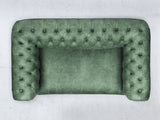 Peggy 2 Seat Chesterfield Sofa In Green Vintage Leather