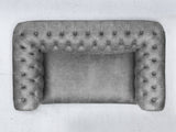 Peggy 2 Seat Chesterfield Sofa In Grey Vintage Leather