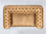 Peggy 2 Seat Chesterfield Sofa In Tan Vintage Leather