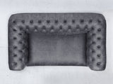 Peggy 2 Seat Chesterfield Sofa In Thunder Vintage Leather